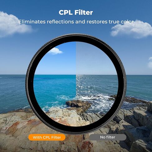 K&F CONCEPT Snap On Filter Kit Compatible with DJI Osmo Action 6, 3 Pack CPL UV ND4-32 Polarizer Light Reduction Protection Filters HD Optical Glass/Multi-Coated, Vlogging Action Camera Accessories in Kuwait