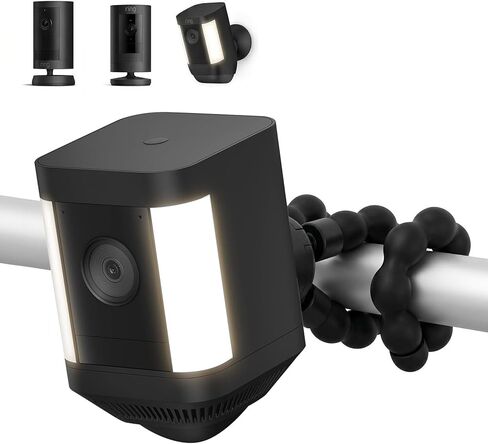 حامل ثلاثي مرن للكاميرا لكاميرا Ring Spotlight Cam Plus/Pro (البطارية)، كاميرا Ring Stick Up Cam (البطارية)، ملتوي وآمن، دعامة تثبيت كاميرا أمان قابلة للتعديل بدون حفر، أسود in Kuwait