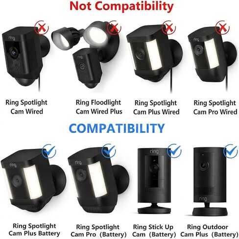 حامل ثلاثي مرن للكاميرا لكاميرا Ring Spotlight Cam Plus/Pro (البطارية)، كاميرا Ring Stick Up Cam (البطارية)، ملتوي وآمن، دعامة تثبيت كاميرا أمان قابلة للتعديل بدون حفر، أسود in Kuwait