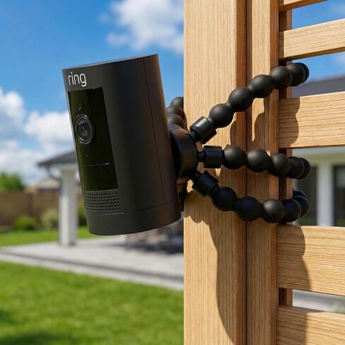 حامل ثلاثي مرن للكاميرا لكاميرا Ring Spotlight Cam Plus/Pro (البطارية)، كاميرا Ring Stick Up Cam (البطارية)، ملتوي وآمن، دعامة تثبيت كاميرا أمان قابلة للتعديل بدون حفر، أسود in Kuwait
