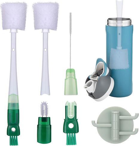 فرشاة تنظيف بماصة 5 في 1 مناسبة لـ Owala FreeSip 24oz/32oz/40oz، مجموعة فرشاة تنظيف زجاجات المياه متعددة الوظائف لملحقات أكواب Owala/Stanley/Yeti Tumbler (أزرق) in Kuwait
