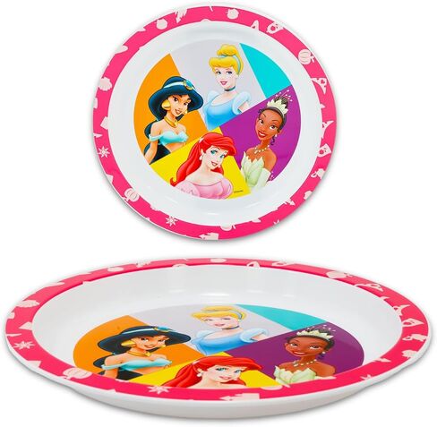 Disney Dinnerware Set for Kids - 3 Pc Kitchen Accessories Bundle with Stitch, Mickey Mouse, Minnie Mouse Plates Plus Stickers, More | Disney Plates for Kids, Toddlers, Boys, Girls in Kuwait