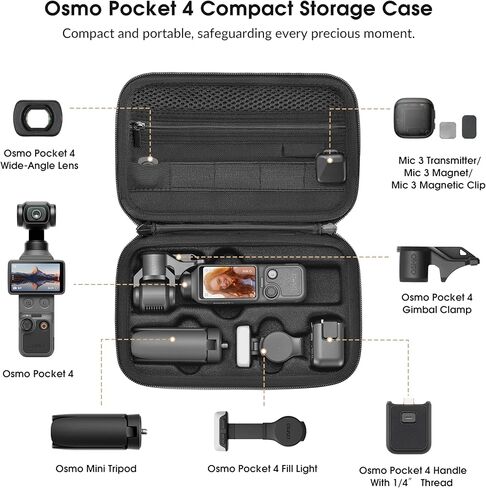 STARTRC PHOTO Carrying Case for DJI Osmo Pocket 4 Accessories, Portable PU Protective Shoulder Bag for DJI Pocket 4 Creator Combo for Travelling, Vlogging & Outdoor Shooting in Kuwait
