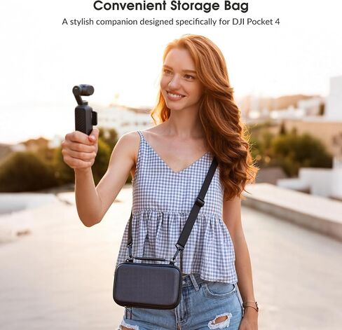 STARTRC PHOTO Carrying Case for DJI Osmo Pocket 4 Accessories, Portable PU Protective Shoulder Bag for DJI Pocket 4 Creator Combo for Travelling, Vlogging & Outdoor Shooting in Kuwait