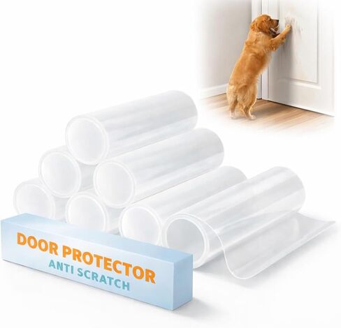 FTSTC Door Protector from Dog Scratching, 6 Pack Clear Training Self Adhesive Tape for Dogs,Cat Scratch Door Frame Protector,Anti Dog Scratch Door Guard-(236" x 7.9") in Saudi Arabia