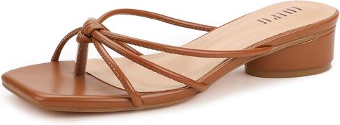 IDIFU IN1 Strappy Heels for Women Flip Flop Square Open Toe Low Thong Slide Heeled Sandals Wedding Bride Prom Bridesmaid Dress Shoes Comfortable Cute Fashion Casual Slip On Heels in Kuwait