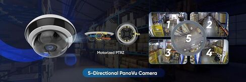 25MP 5-Directional Multisensor Network Camera 4 Adjustable Lenses Each Lens up to 5 MP 120 dB True WDR Compatible with Hikvision DS-2CD6D55G2-IZHS in Kuwait