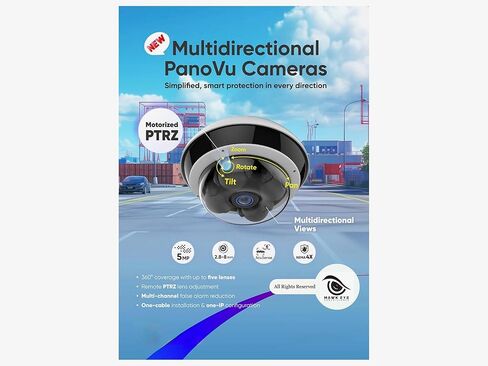 25MP 5-Directional Multisensor Network Camera 4 Adjustable Lenses Each Lens up to 5 MP 120 dB True WDR Compatible with Hikvision DS-2CD6D55G2-IZHS in Kuwait