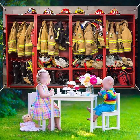 Firefighter Locker Room Backdrop Fire Station Interior Suits Equipments Photography Background Fireman Firefighters Theme Decor Banner Portrait Photo Booth Studio Props 7x5ft FU0118YL in Saudi Arabia