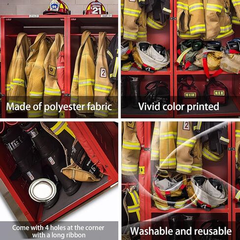 Firefighter Locker Room Backdrop Fire Station Interior Suits Equipments Photography Background Fireman Firefighters Theme Decor Banner Portrait Photo Booth Studio Props 7x5ft FU0118YL in Saudi Arabia