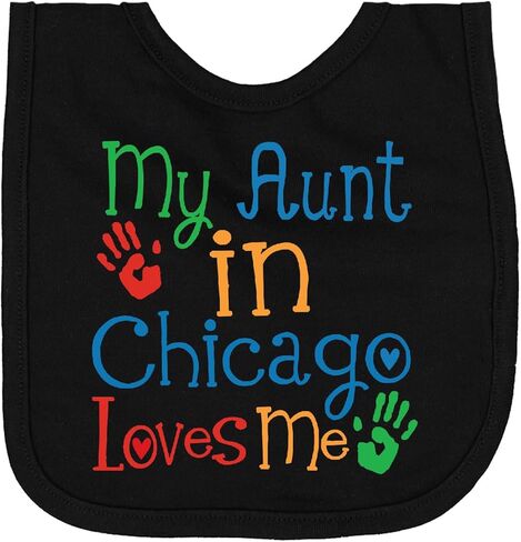 inktastic My Aunt in Chicago Loves Me Newborn Bib in Kuwait