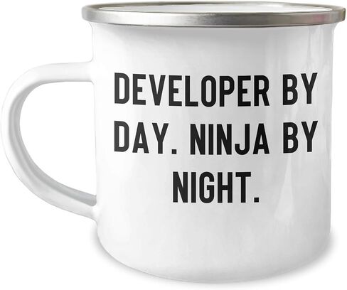 Developer Gifts for Christmas Unique Presents By Day. Ninja By Night. Camping Mug, Developer Mugs, Funny Quote Gifts from Family, Christmas Unique Gifts for Developer in Kuwait