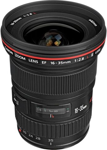 Canon EF 16-35mm f/2.8L II USM Lens | Professional L-Series Ultra-Wide Zoom with Constant f/2.8 Aperture, Advanced Optics & Ring-Type USM AF | for Landscape & Events (1910B002) + Filter Kit + More in Kuwait