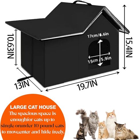 Weatherproof Insulated Outdoor Cat Shelter,Leak-Proof Base, Effortless Assembly, Cozy Haven for Stray/Outdoor Cats in Saudi Arabia