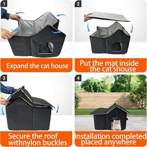 Weatherproof Insulated Outdoor Cat Shelter,Leak-Proof Base, Effortless Assembly, Cozy Haven for Stray/Outdoor Cats in Saudi Arabia