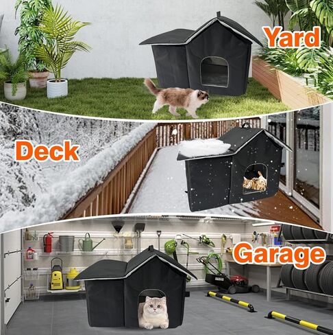 Weatherproof Insulated Outdoor Cat Shelter,Leak-Proof Base, Effortless Assembly, Cozy Haven for Stray/Outdoor Cats in Saudi Arabia