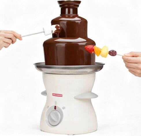 3 Tier Mini Chocolate Fountain Machine, Easy to Use & Clean, Great for Parties, Events & Weddings, 22 Oz Capacity, Aqua in Saudi Arabia