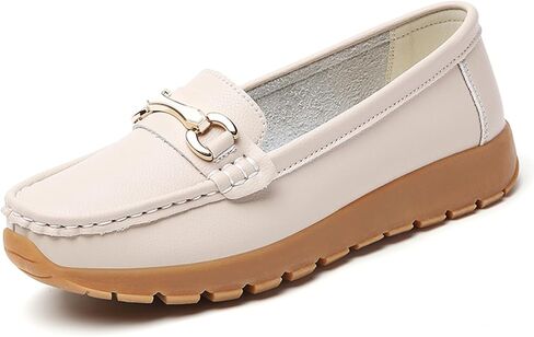 Women's Loafers Slip On Flats, Comfort Non-Slip Casual Work Shoes with Metal Buckle for Nurses, Teachers, Office Daily Wear in Kuwait