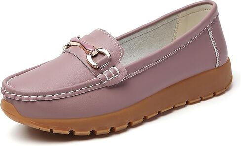 Women's Loafers Slip On Flats, Comfort Non-Slip Casual Work Shoes with Metal Buckle for Nurses, Teachers, Office Daily Wear in Saudi Arabia