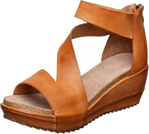 Antelope Women's Davi 39 Tan Leather Wedge Sandals in Kuwait