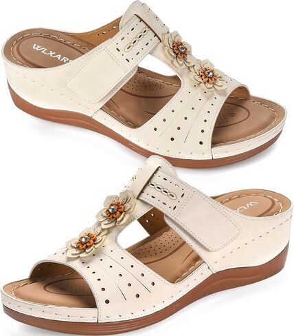 Women's Wedge Platform Sandals Memory Foam, Non-Slip Rubber Sole, Lightweight Casual Summe Shoes in Kuwait