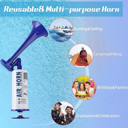 Air Horn, Handheld Loud Air Horns 120DB Noise Makers for Sporting Events, Aluminum Super Loud Football Noise Maker Marine Signal Safety Alarm Horn for Boating, Hiking, Sports Events, Birthday Parties in Saudi Arabia