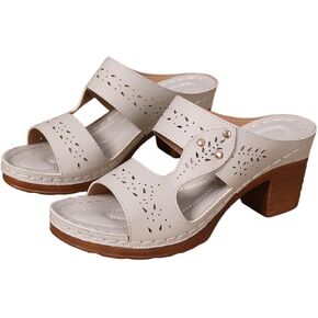 Women's Dressy Wedge Flat Sandals Summer Beach Platform Slides Comfortable Arch Support Boho Heeled Shoes Flats Sandal in Kuwait