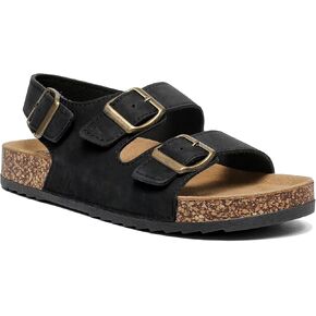 Sandals Slides for Women Men, Cork Sandals Footbed with Back Adjustable Double Buckle, Flat Beach Sandals Dressy Open Toe Mules Casual, Non Slip Summer Shoes Clogs Arch Support Vacation Footwear in Saudi Arabia