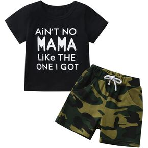 Baby Boy Summer Clothes Toddler Outfits Letter Print Short Sleeve T-Shirt Camouflage Shorts Clothing Set in Saudi Arabia