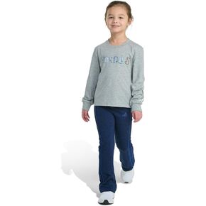 adidas Girls' 2-piece Long Sleeve Graphic Heather Tee & Flare Pant Set in Kuwait