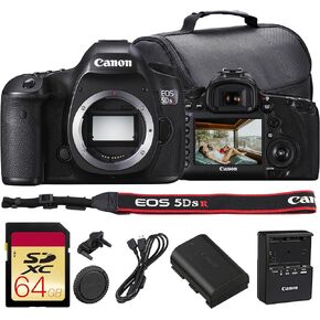 حزمة كاميرا Canon EOS 5DS R DSLR | مستشعر كامل الإطار بدقة 50.6 ميجابكسل، وإلغاء مرشح الترددات المنخفضة، وDIGIC 6 المزدوج، ونظام التركيز البؤري التلقائي المتقدم | رائعة للاستخدام في الاستوديو والصور التجارية (0582C002) + بطاقة سعة 64 جيجابايت + حقيبة in Kuwait