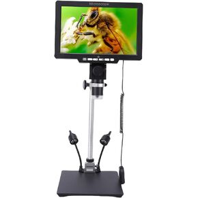 Digital Microscope, 10.1 Inch 12M Pixels 2000x HD Handheld Digital Microscope, Electronic with Boom Arm Stand Dual LED Lights for Electronic Repairs Mineral in Kuwait