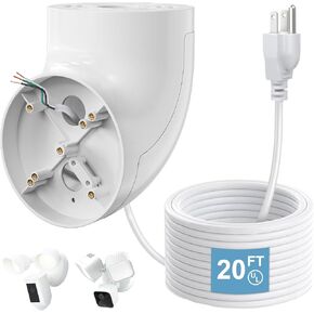 حامل Eave مع كابل طاقة لكاميرا Ring Floodlight Cam Wired Plus/Pro، وكاميرا Ring Floodlight Cam Pro (الجيل الثاني) وBlink/Google Nest/Wyze/Roku Floodlight مع كابل شحن بطول 20 قدمًا in Kuwait