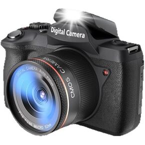 كاميرا رقمية 6K، كاميرا بدون مرآة بدقة 64 ميجابكسل مع شاشة لمس 4 بوصات، واي فاي، عدسة مزدوجة، تركيز تلقائي، للتصوير الفوتوغرافي ومدونات الفيديو in Kuwait