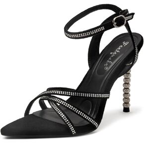 Women's 4-inch Open-Toe Stiletto Sandals, Pointed-Toe High-Heel Sandals, Women's Ankle-Strap High-Heel Sandals, Kitten-Heel Sandals—Perfect for Weddings, Parties, and Everyday Wear in Kuwait