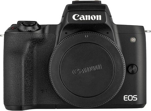 Canon EOS M50 Mirrorless Digital Camera with 15-45mm Lens (White) (2681C011) + 64GB Memory Card + Case + Photo Software + 2 x LPE12 Battery + Charger + Card Reader + LED Light + More in Kuwait