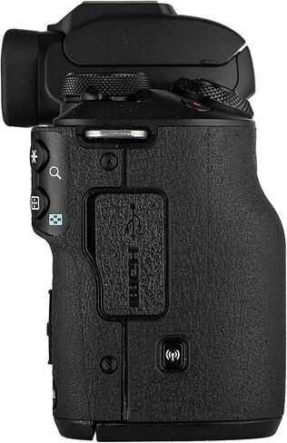 Canon EOS M50 Mirrorless Digital Camera with 15-45mm Lens (White) (2681C011) + 64GB Memory Card + Case + Photo Software + 2 x LPE12 Battery + Charger + Card Reader + LED Light + More in Kuwait