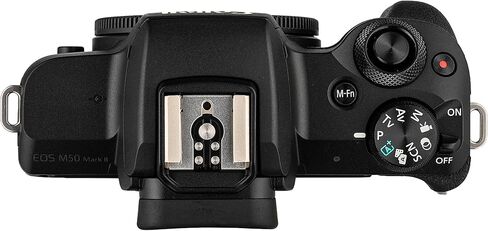 Canon EOS M50 Mirrorless Digital Camera with 15-45mm Lens (White) (2681C011) + 64GB Memory Card + Case + Photo Software + 2 x LPE12 Battery + Charger + Card Reader + LED Light + More in Kuwait