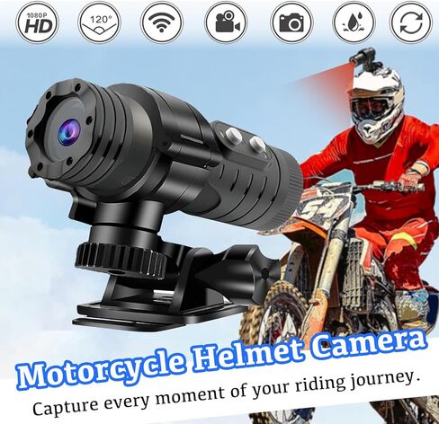 Motorcycle Helmet Camera, HD 1080P Bike Video Camera, Motorbike Helmet Camera, Outdoor Sports Mini Action Camera for Cars Bicycle Motorbike Shooting Riding Skiing (64, GB) in Kuwait