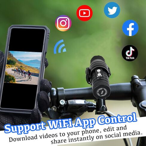 Motorcycle Helmet Camera, HD 1080P Bike Video Camera, Motorbike Helmet Camera, Outdoor Sports Mini Action Camera for Cars Bicycle Motorbike Shooting Riding Skiing (64, GB) in Kuwait