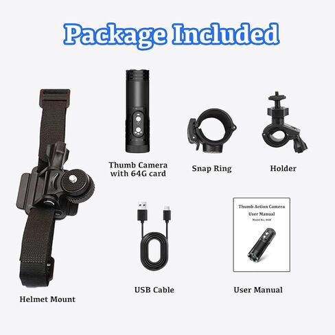 Motorcycle Helmet Camera, HD 1080P Bike Video Camera, Motorbike Helmet Camera, Outdoor Sports Mini Action Camera for Cars Bicycle Motorbike Shooting Riding Skiing (64, GB) in Kuwait