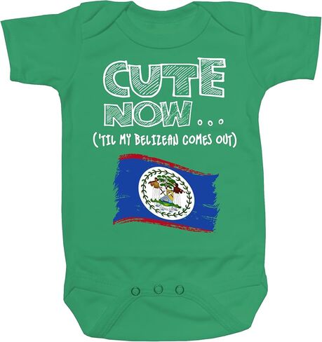 Flag Baby Infant Bodysuit 'Til My Belizean Comes Out Kids Culture Heritage Clothing Cotton NB-18M in Kuwait