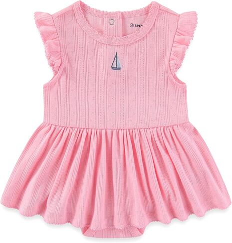 Sperry Baby Girls 2 Pack Interlock Bodysuit with Sailboat Rattle for Newborn and Infant in Kuwait
