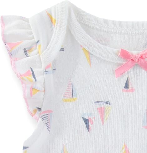 Sperry Baby Girls 2 Pack Interlock Bodysuit with Sailboat Rattle for Newborn and Infant in Kuwait