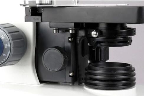 مجهر مركب ثنائي العينين من سلسلة AmScope B340 Siedentopf - تكبير 40X-1000X، LED 3 وات، مرحلة ميكانيكية ثلاثية الأبعاد، بصريات لونية، تركيز محوري، درجة مختبر للمحترفين والطلاب in Kuwait