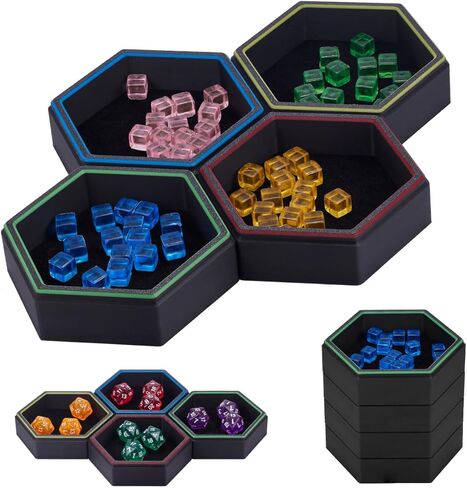 Magnetic Board Game Storage Trays, Hexagonal Modular Organizer, Flexibility Customize Layout Tray Accessory, Holds Tabletop Bits, Components, Pieces, Dices (7-Pack) in Saudi Arabia
