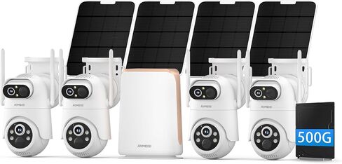 Eseecloud Si-Home Dual Lens Solar Security Camera Wireless Outdoor System,5GHz Wi-Fi, Battery Power, Color Night Vision, Two Way Audio, Easy to Setup,AI Motion Tracking,500GB, 180 Days Exchange Policy in Saudi Arabia