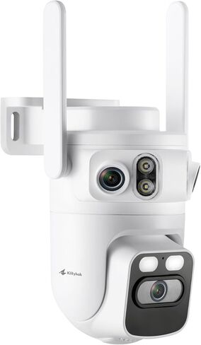 Kittyhok Triple Lens 2K Wireless Security Camera Outdoor, 24/7 Record, 360° PTZ, Auto Tracking, Motion Detection, 2.4/5GHz WiFi, Color Night Vision, 2-Way Audio in Saudi Arabia