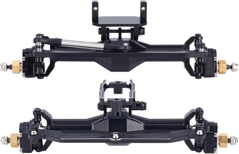 +10mm Diamond CNC Portal Axles with Lay Down Servo Mount & Links for 1/18 RC Crawler TRX4M Axle Upgrade Parts (Black-1Set) in Saudi Arabia