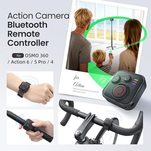 جهاز تحكم لاسلكي متوافق مع DJI Osmo Action 6/5 Pro/4، للتحكم بالبلوتوث والتشغيل المقاوم للماء in Kuwait